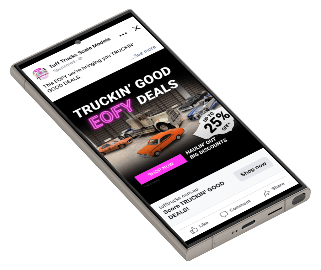 Facebook Ad creative for a Melbourne small business die cast model business